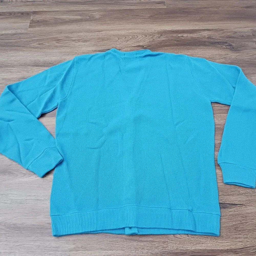 Vintage Sears Kings Road Shop Blue Orlon Acrylic Cardigan Sweater Mens XL Tall